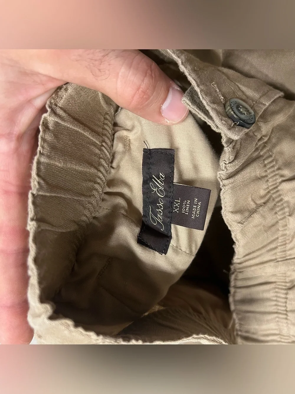 Tasso Elba 100% Linen Pants - XXL Island -Comfortable Relaxed Tan Beige Natural